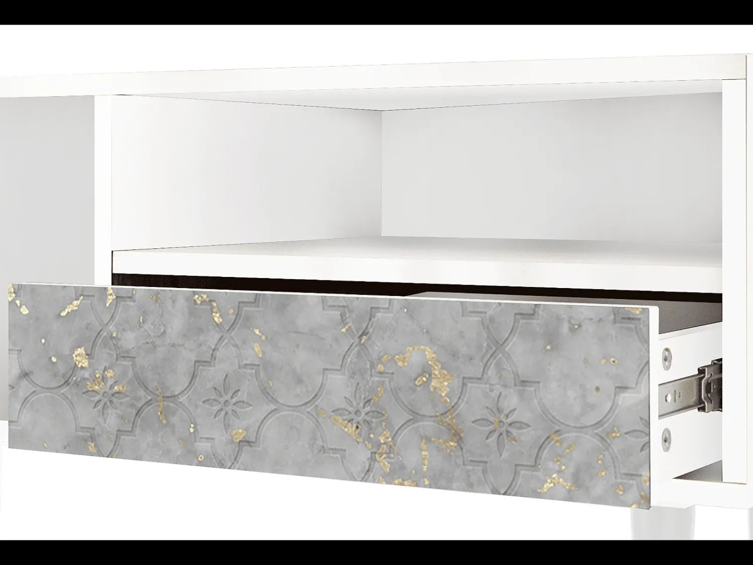Outlet Mueble de TV - 115х59х48 cm - T3 - Mariana Trench, Branco Bege
