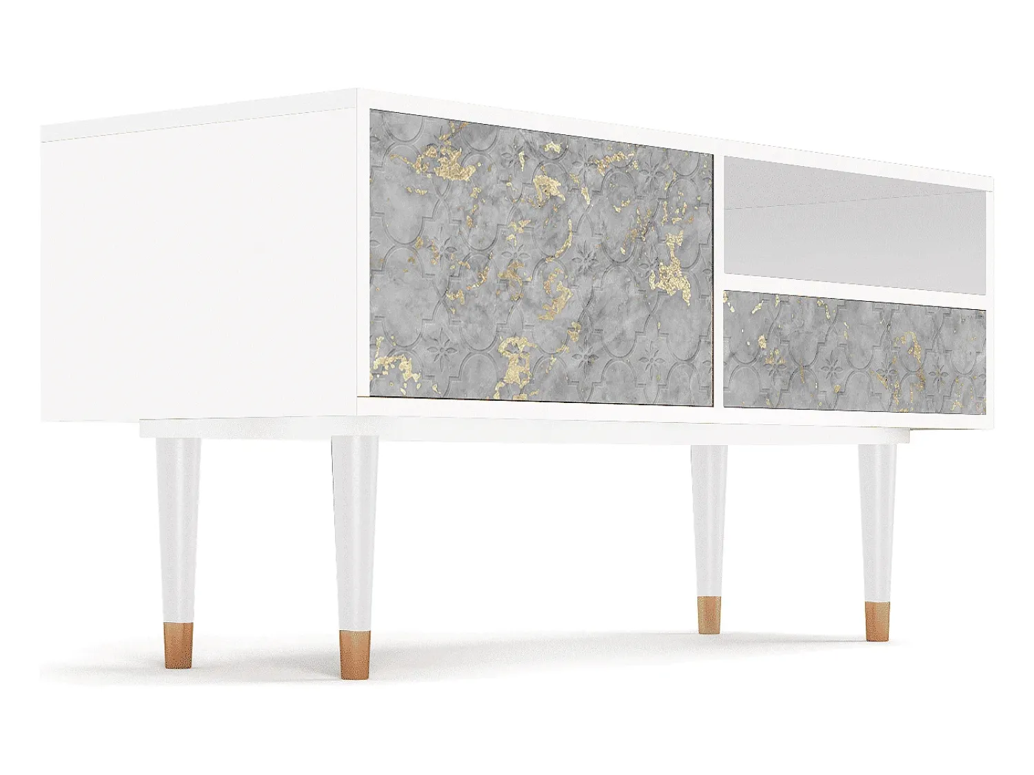 Outlet Mueble de TV - 115х59х48 cm - T3 - Mariana Trench, Branco Bege