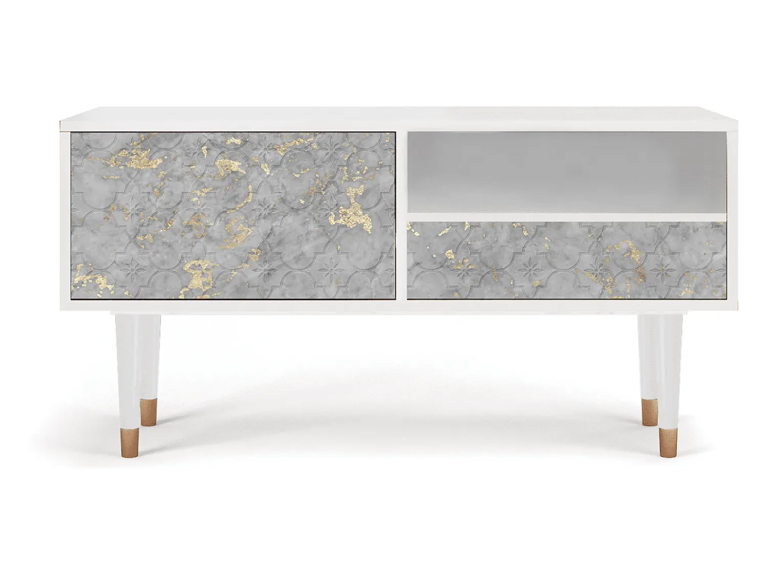 Outlet Mueble de TV - 115х59х48 cm - T3 - Mariana Trench, Branco Bege