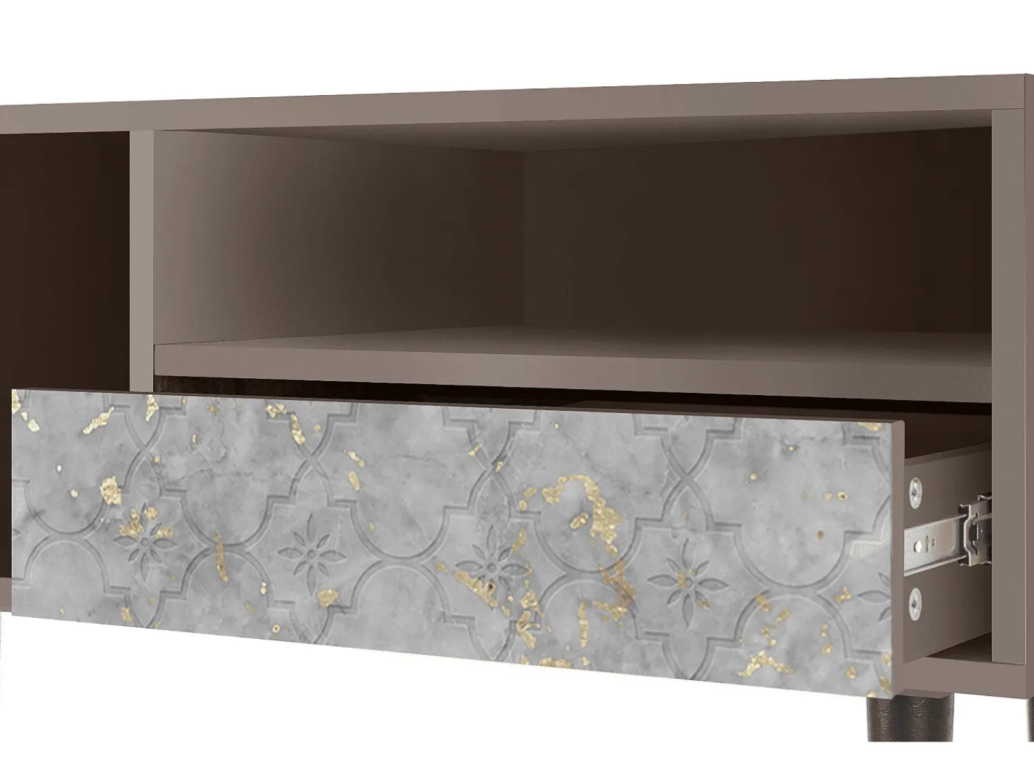 New Mueble de TV - 115х59х48 cm - T3 - Mariana Trench, Latte Bege