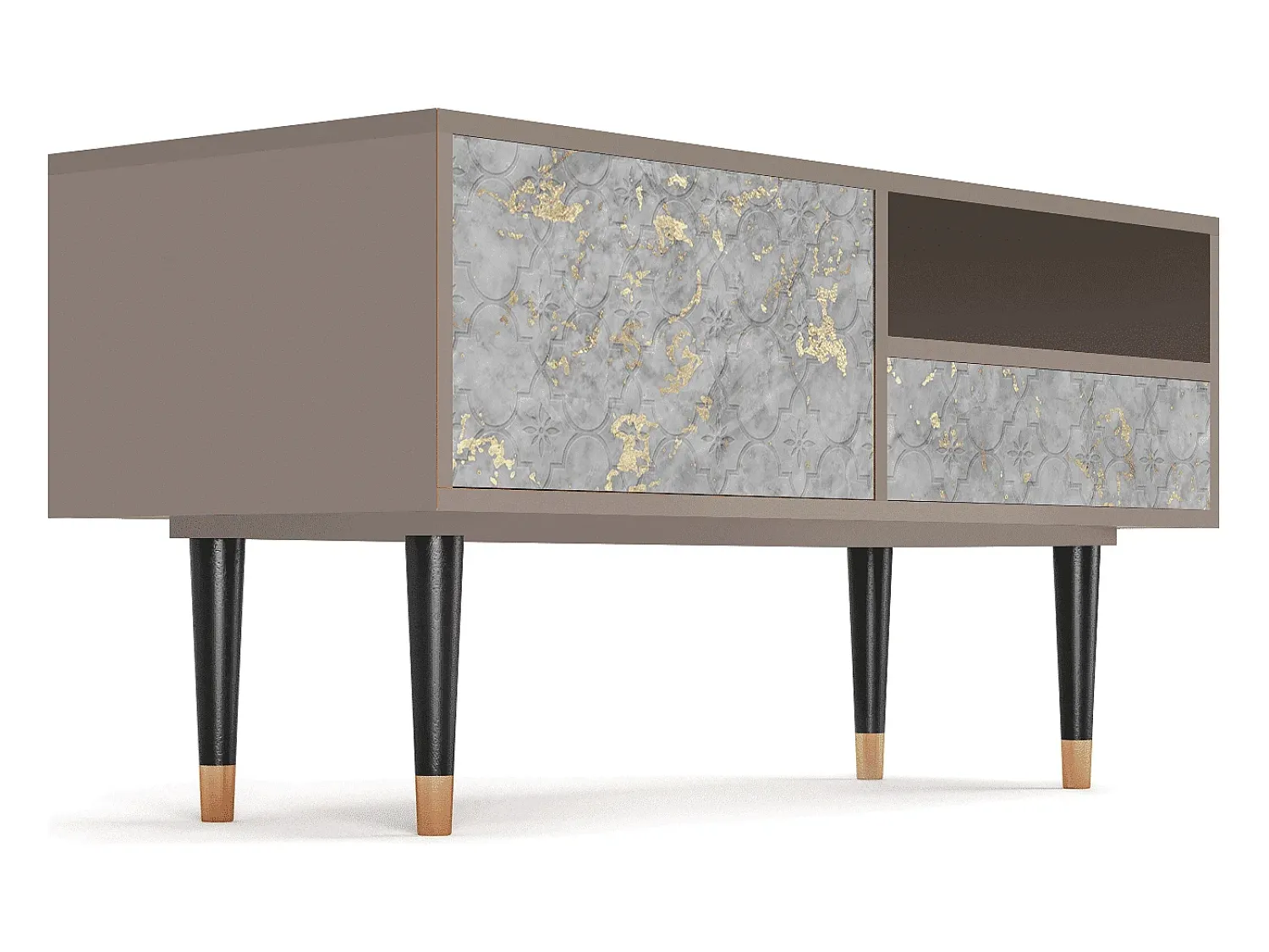 New Mueble de TV - 115х59х48 cm - T3 - Mariana Trench, Latte Bege
