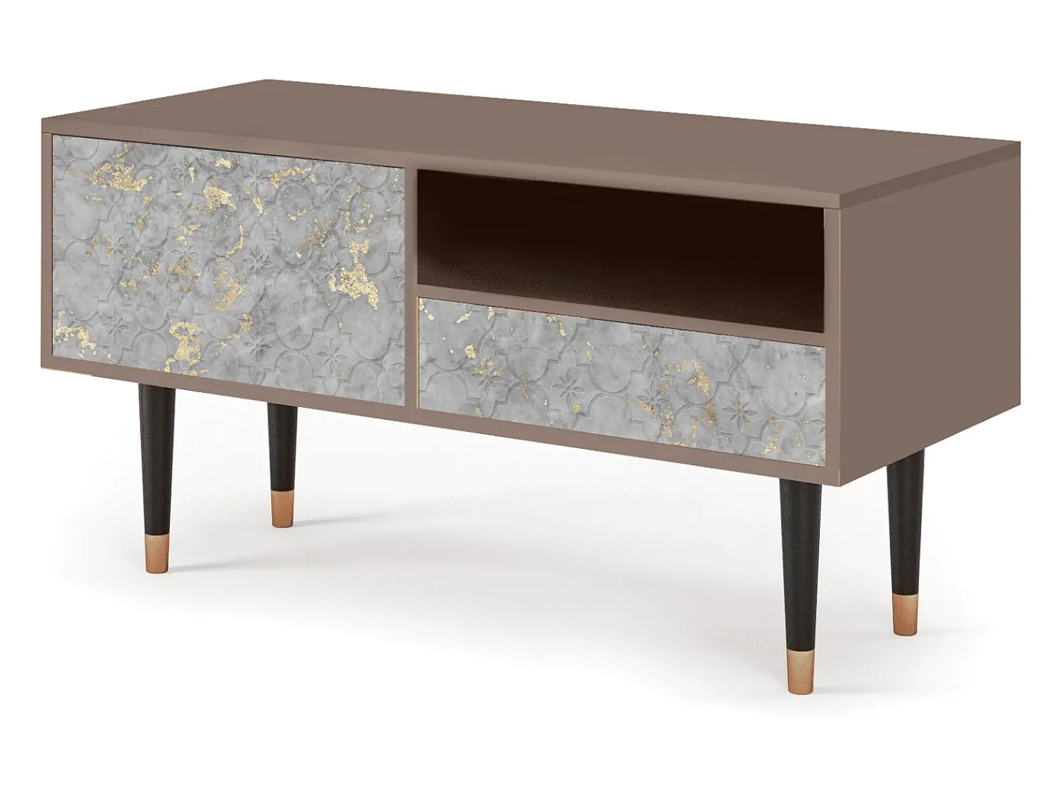 New Mueble de TV - 115х59х48 cm - T3 - Mariana Trench, Latte Bege