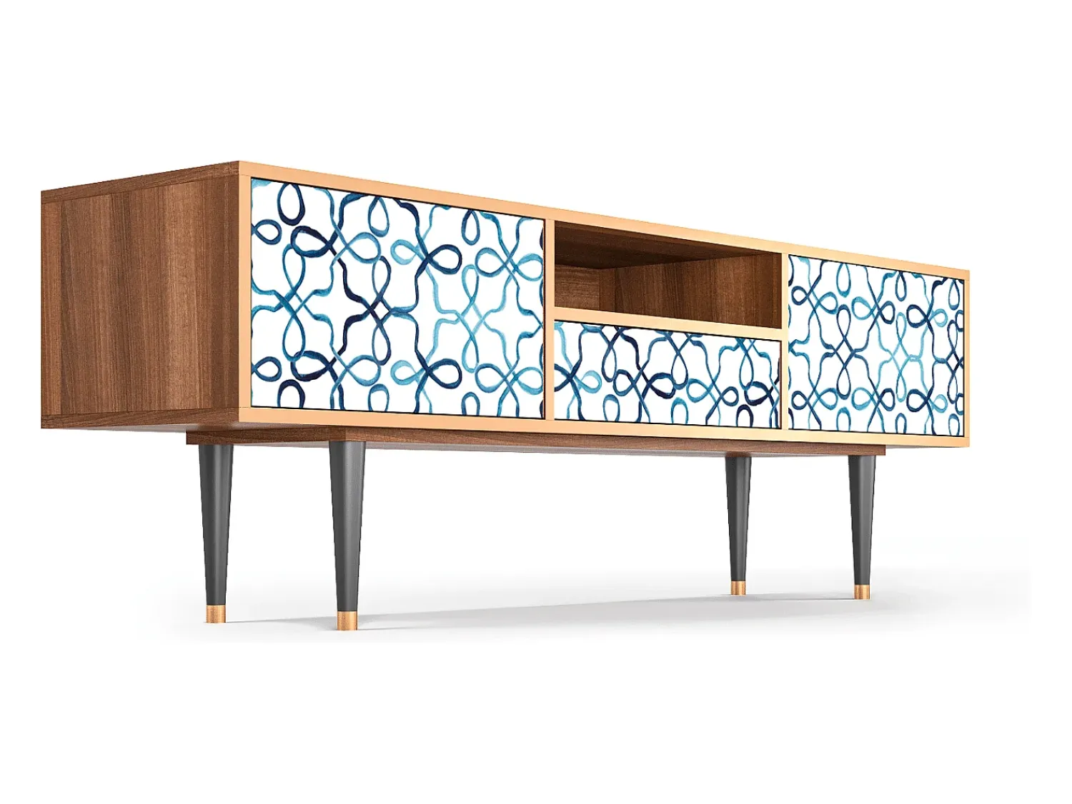 Mueble de TV - 170х59х41 cm - T6 - Marine Strings, Nogueira^ Móvel De Tv