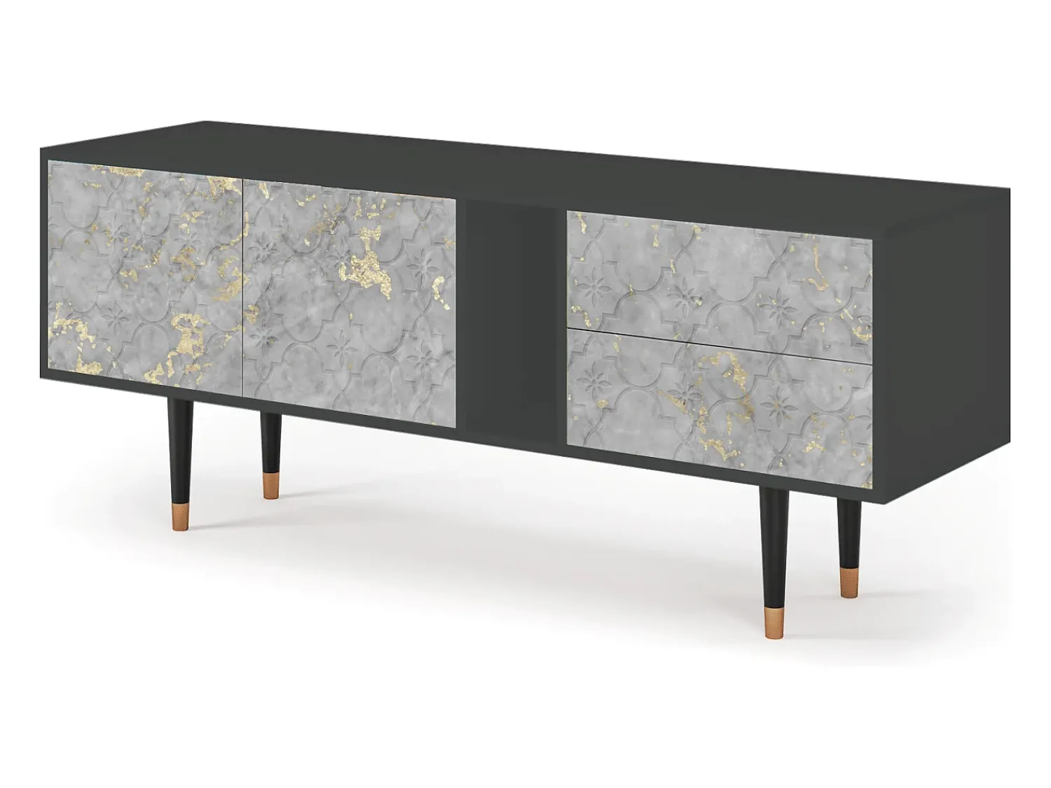 Móvel De Tv| Mueble de TV - 170х69х48 cm - T1 - Mariana Trench, Antracite Cinza antracite