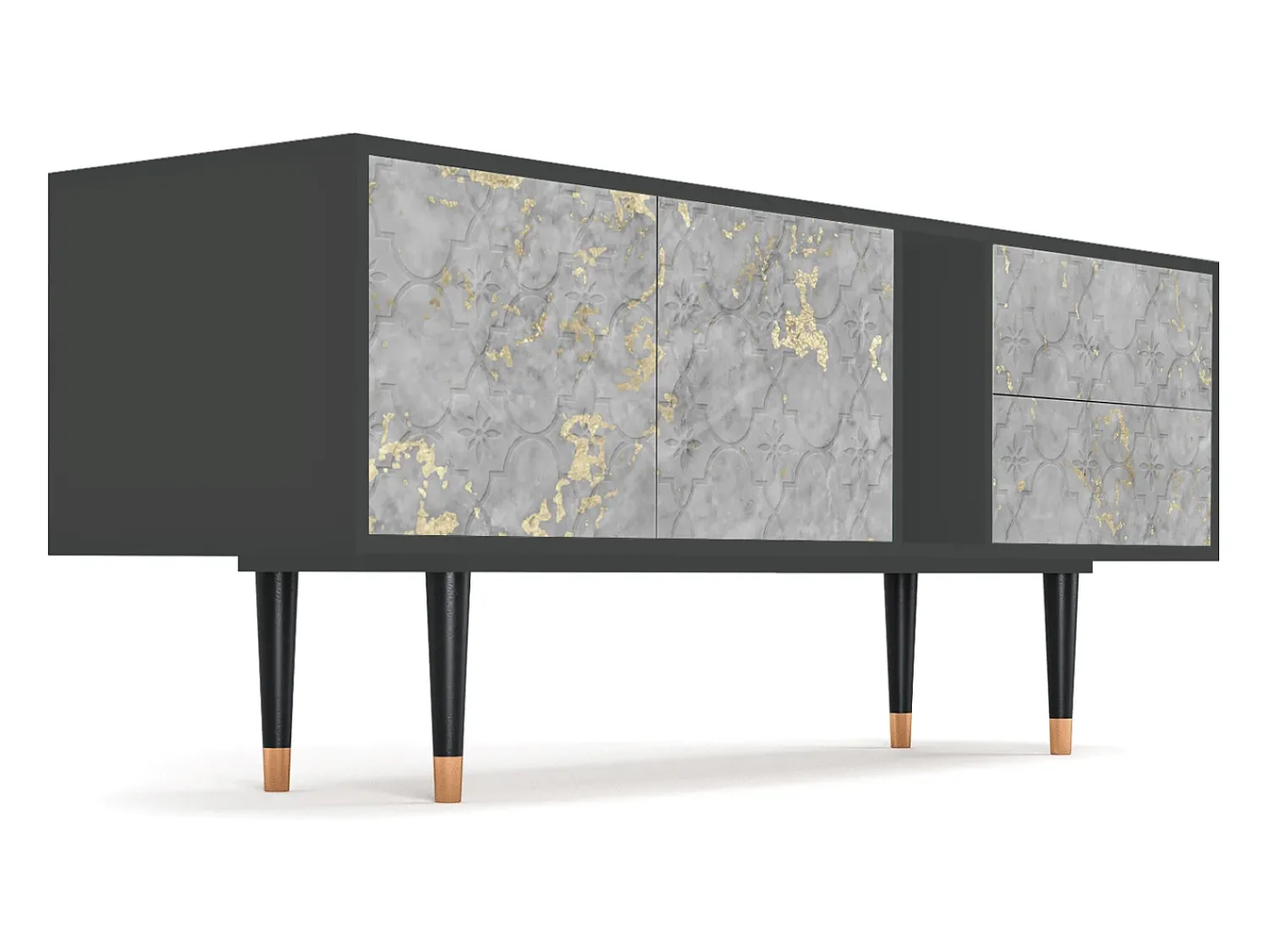 Móvel De Tv| Mueble de TV - 170х69х48 cm - T1 - Mariana Trench, Antracite Cinza antracite