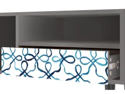 Best Mueble de TV - 115х59х48 cm - T3 - Marine Strings, Cinza Cinzento