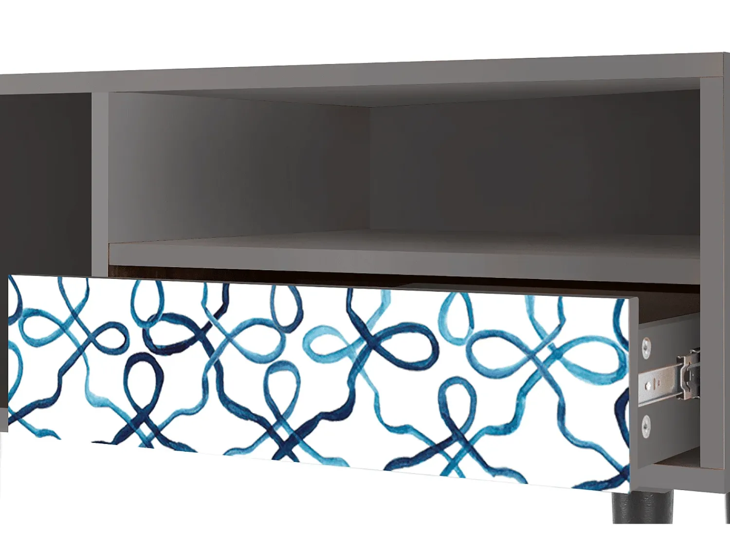 Best Mueble de TV - 115х59х48 cm - T3 - Marine Strings, Cinza Cinzento