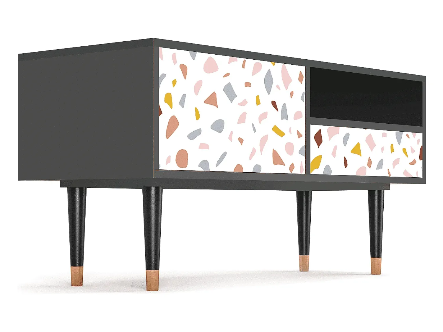 Mueble de TV - 115х59х48 cm - T3 - Marmelade Cheese, Antracite^ Móvel De Tv