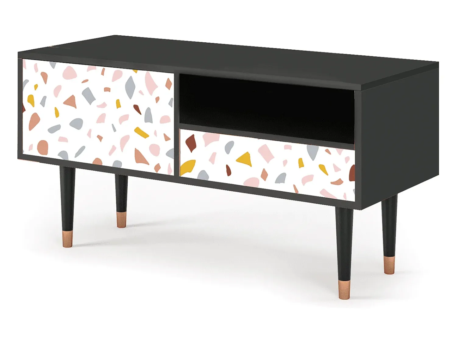 Mueble de TV - 115х59х48 cm - T3 - Marmelade Cheese, Antracite^ Móvel De Tv