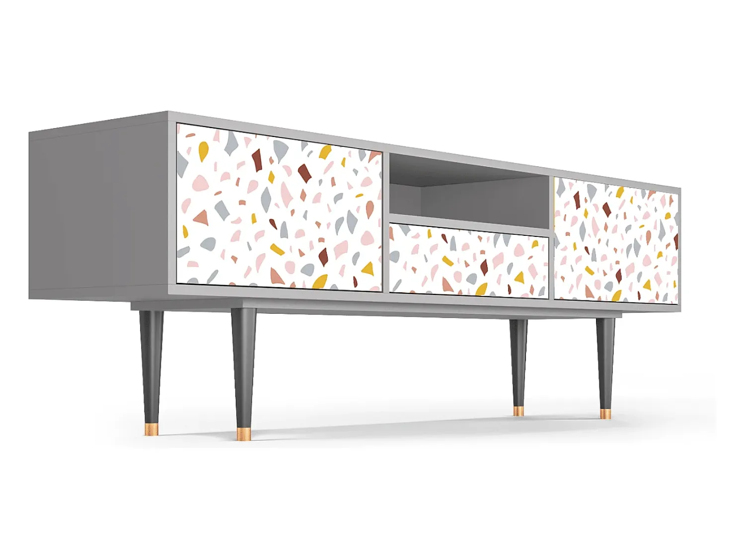 Móvel De Tv* Mueble de TV - 170х59х41 cm - T6 - Marmelade Cheese, Cinza Cinzento