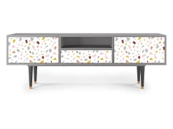 Móvel De Tv* Mueble de TV - 170х59х41 cm - T6 - Marmelade Cheese, Cinza Cinzento