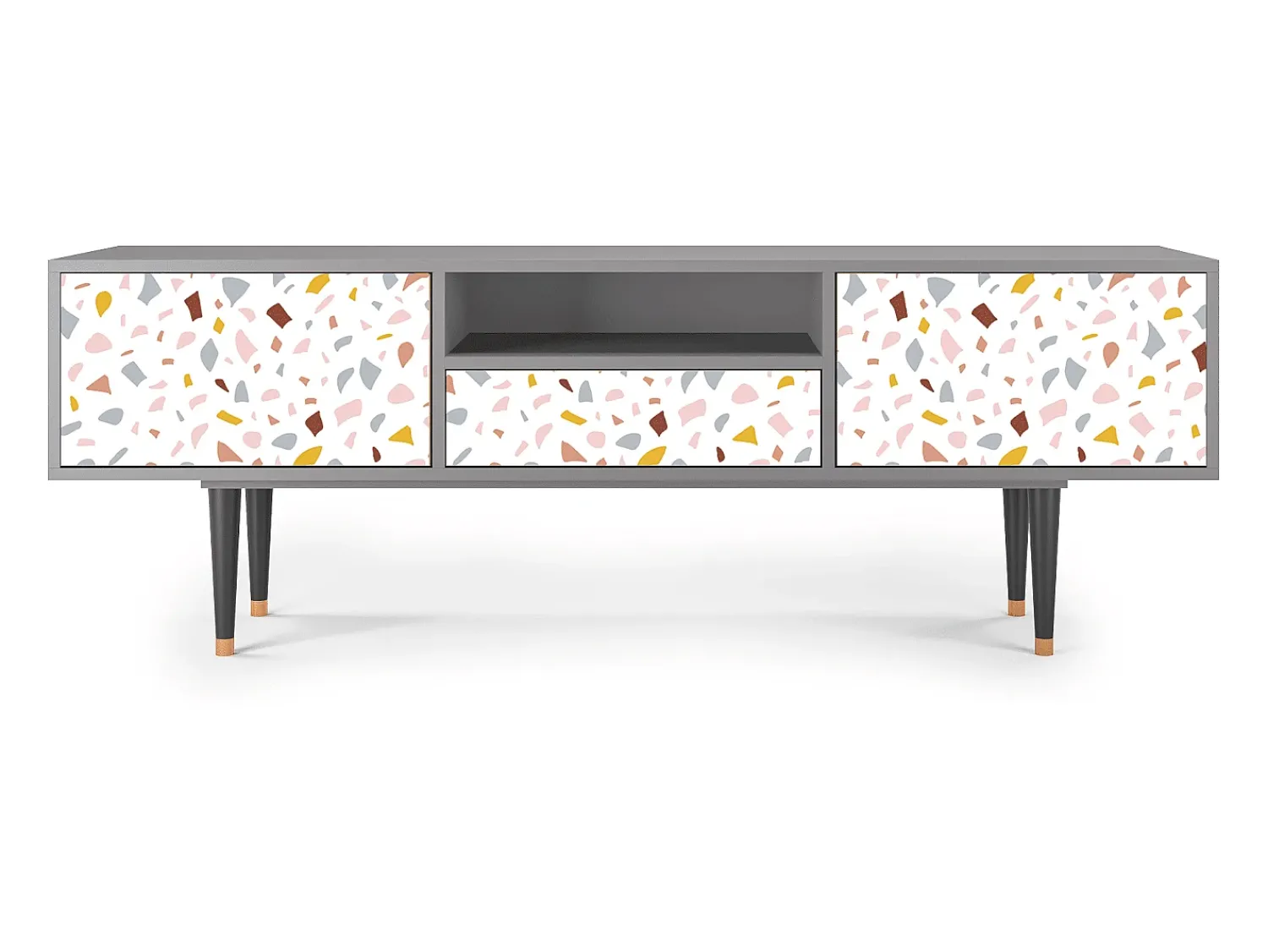 Móvel De Tv* Mueble de TV - 170х59х41 cm - T6 - Marmelade Cheese, Cinza Cinzento