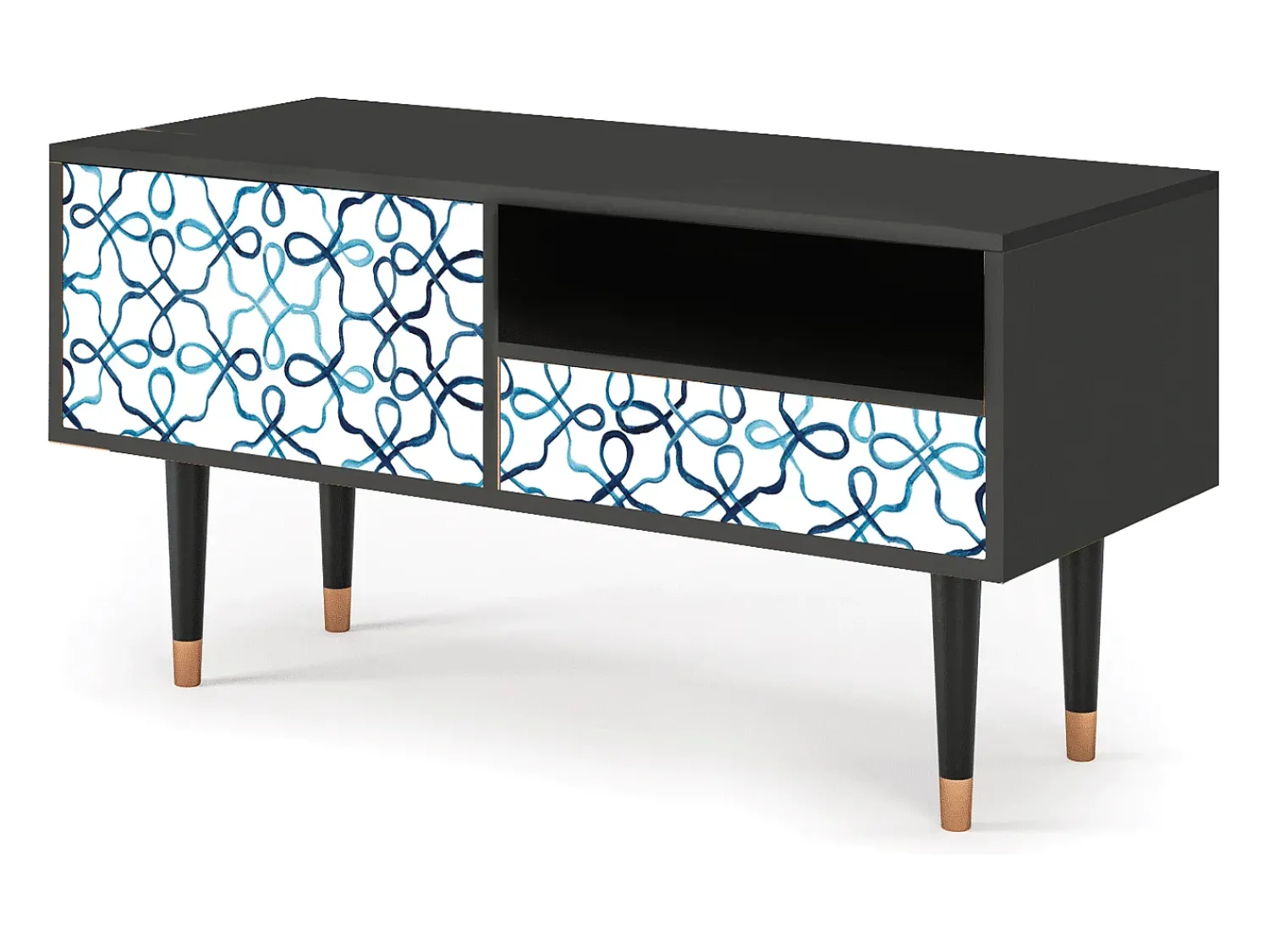 Mueble de TV - 115х59х48 cm - T3 - Marine Strings, Antracite^ Móvel De Tv