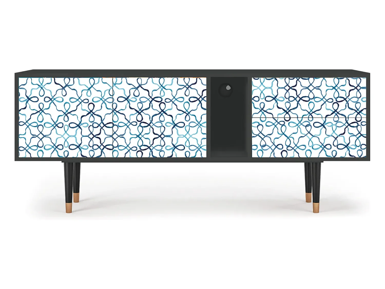 New Mueble de TV - 170х69х48 cm - T1 - Marine Strings, Antracite Cinza antracite