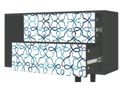 New Mueble de TV - 170х69х48 cm - T1 - Marine Strings, Antracite Cinza antracite