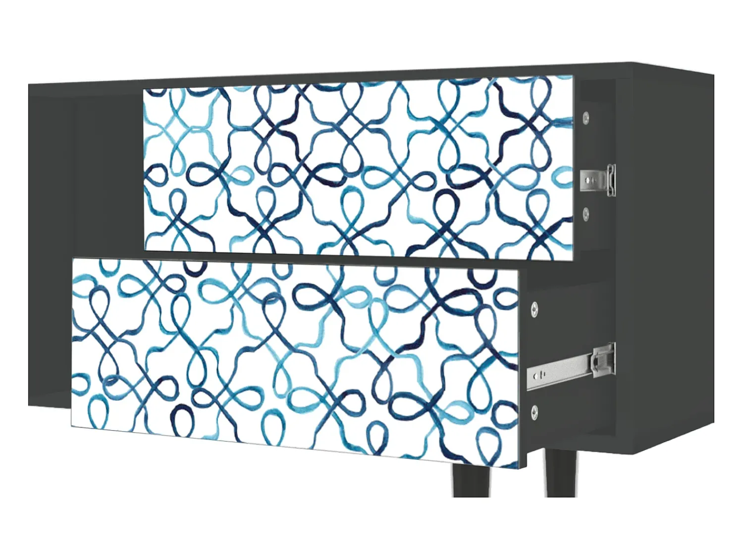 New Mueble de TV - 170х69х48 cm - T1 - Marine Strings, Antracite Cinza antracite