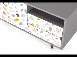 Online Mueble de TV - 125х56х41 cm - T7 - Marmelade Cheese, Cinza Cinzento