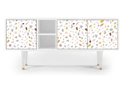 Mueble de TV - 150х69х41 cm - T5 - Marmelade Cheese, Branco Bege