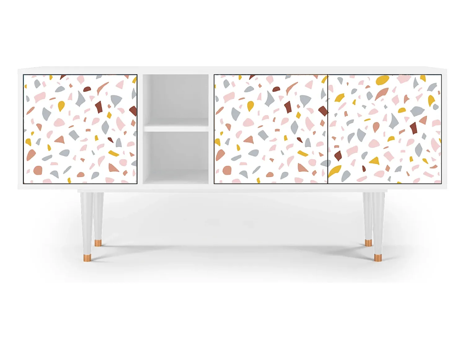 Mueble de TV - 150х69х41 cm - T5 - Marmelade Cheese, Branco Bege