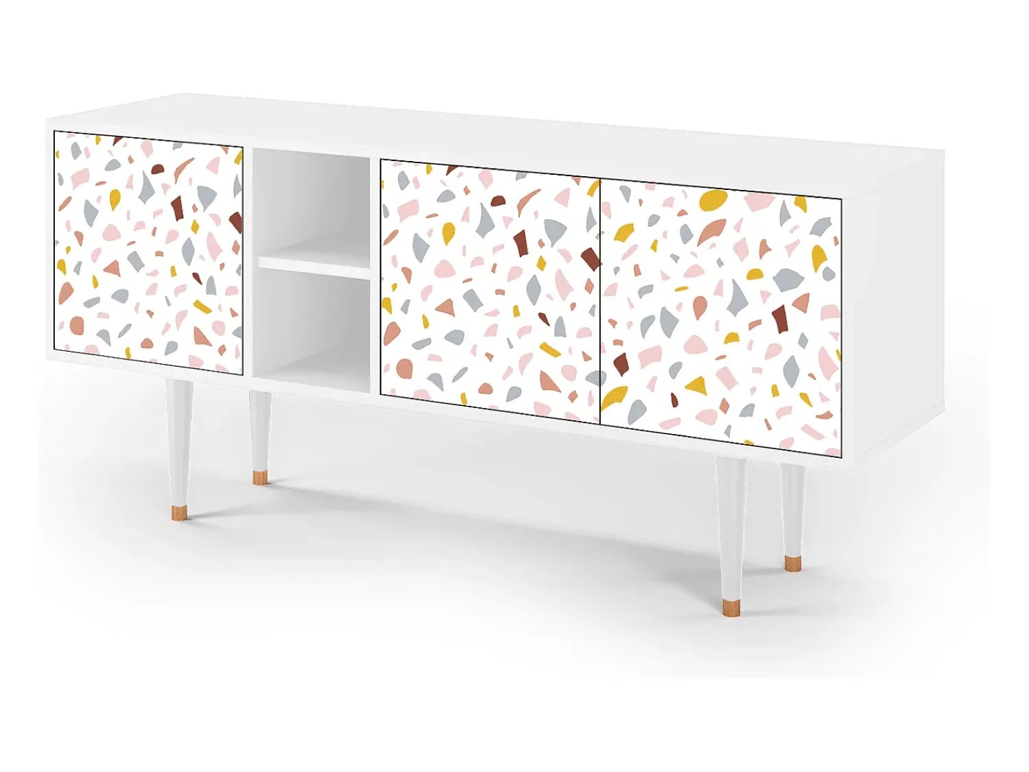 Mueble de TV - 150х69х41 cm - T5 - Marmelade Cheese, Branco Bege
