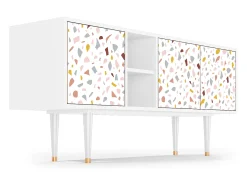 Mueble de TV - 150х69х41 cm - T5 - Marmelade Cheese, Branco Bege