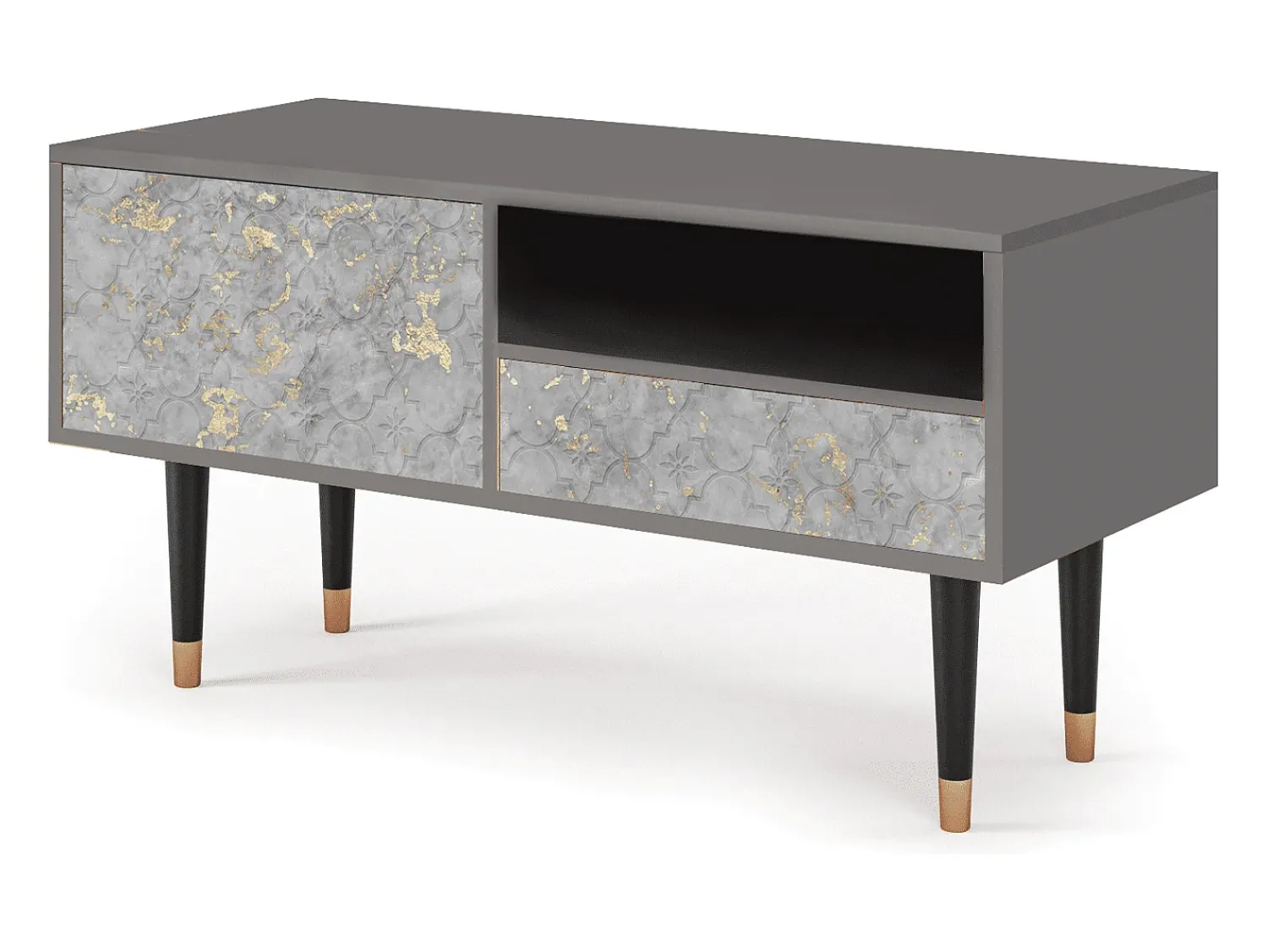 Móvel De Tv* Mueble de TV - 115х59х48 cm - T3 - Mariana Trench, Cinza Cinzento