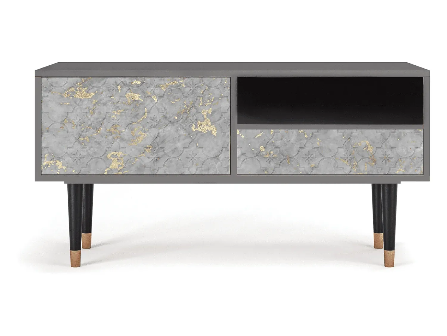 Móvel De Tv* Mueble de TV - 115х59х48 cm - T3 - Mariana Trench, Cinza Cinzento