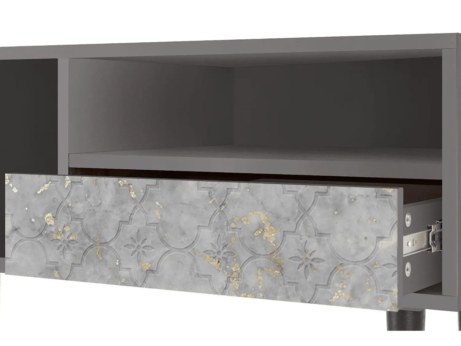 Móvel De Tv* Mueble de TV - 115х59х48 cm - T3 - Mariana Trench, Cinza Cinzento