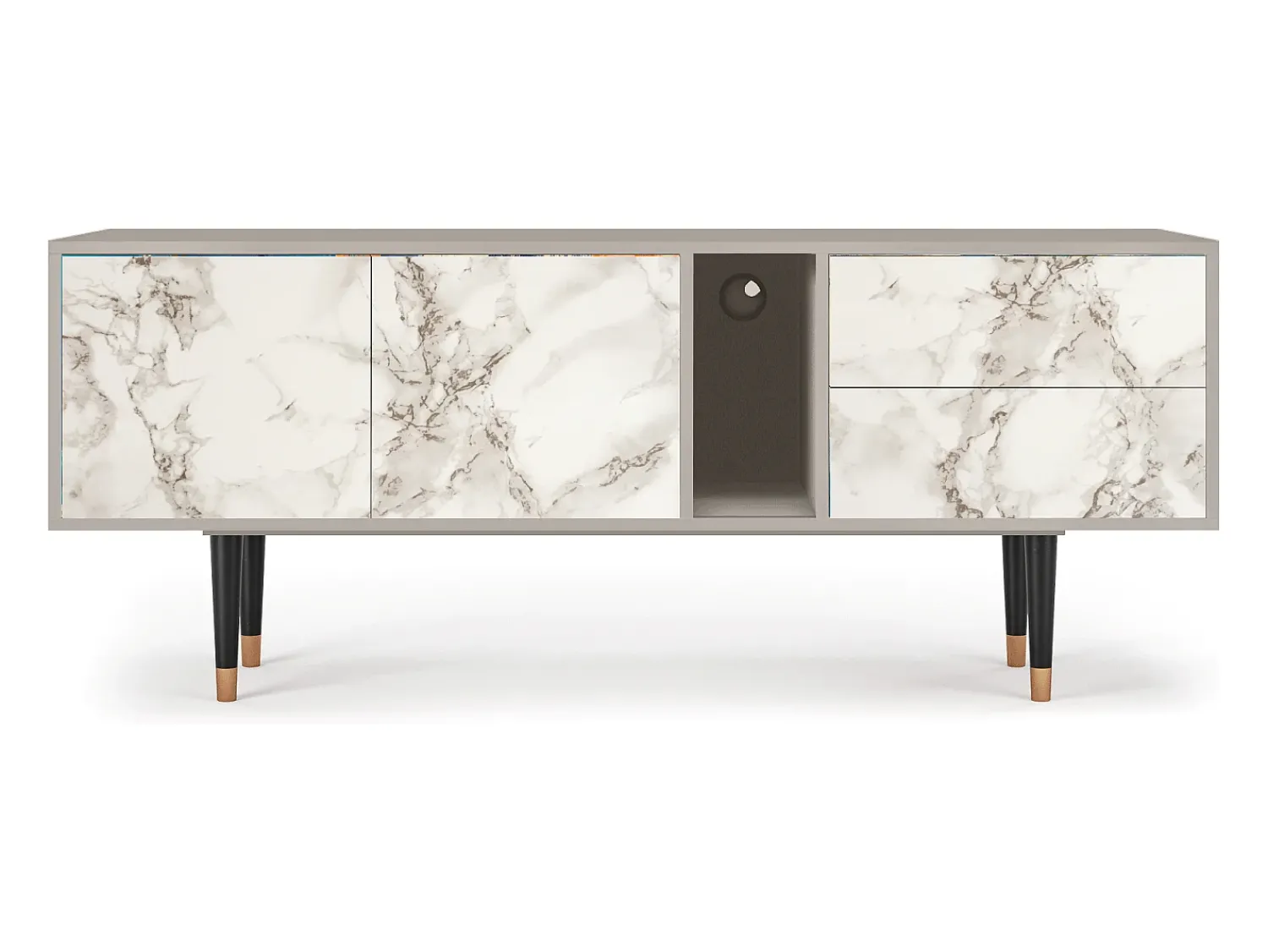 Mueble de TV - 170х69х48 cm - T1 - Milk Marble, Areia^ Móvel De Tv