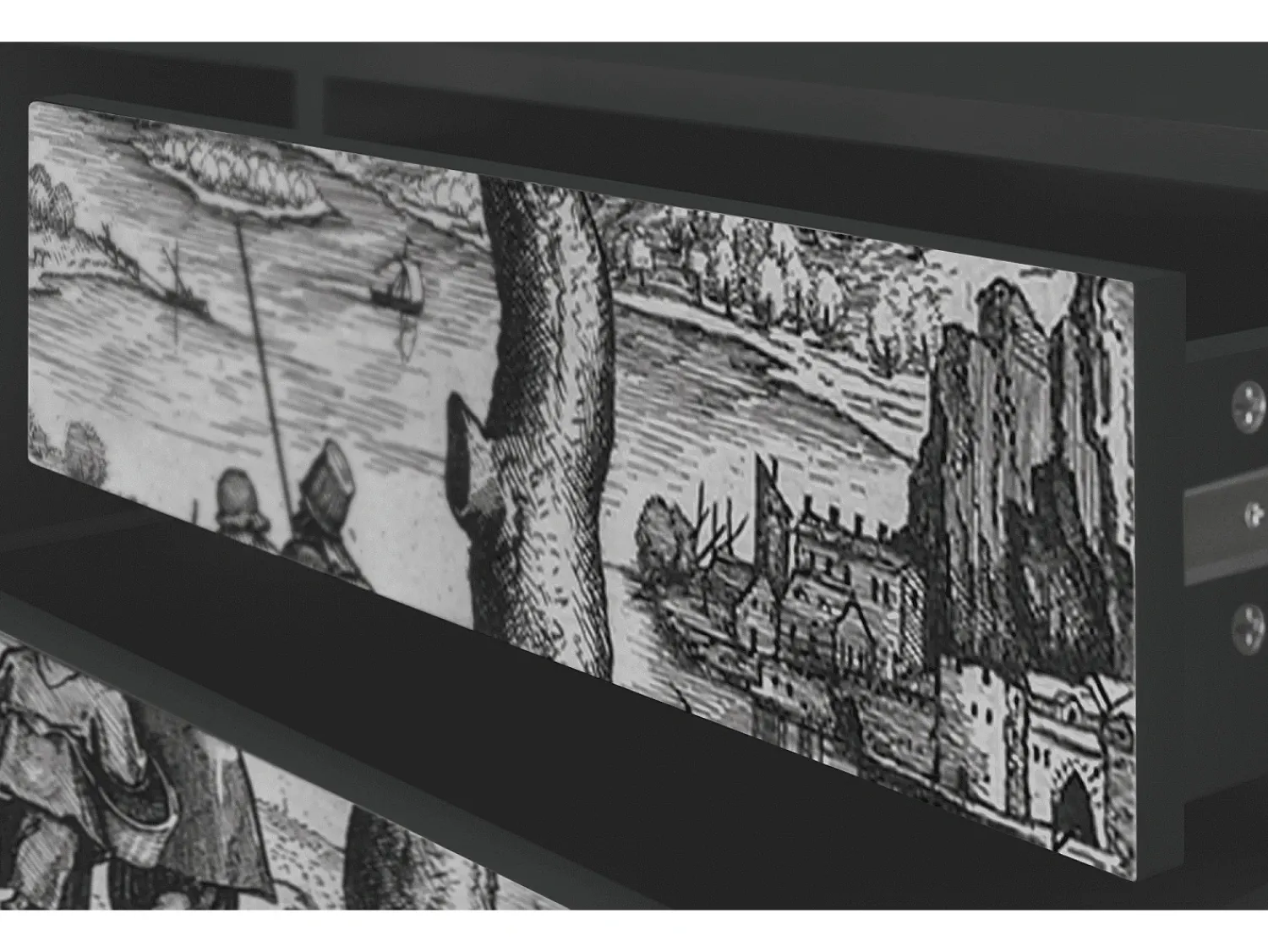 Online Mueble de TV - 170х59х48 cm - T4 - Milites Requiescentes, Antracite Cinza antracite