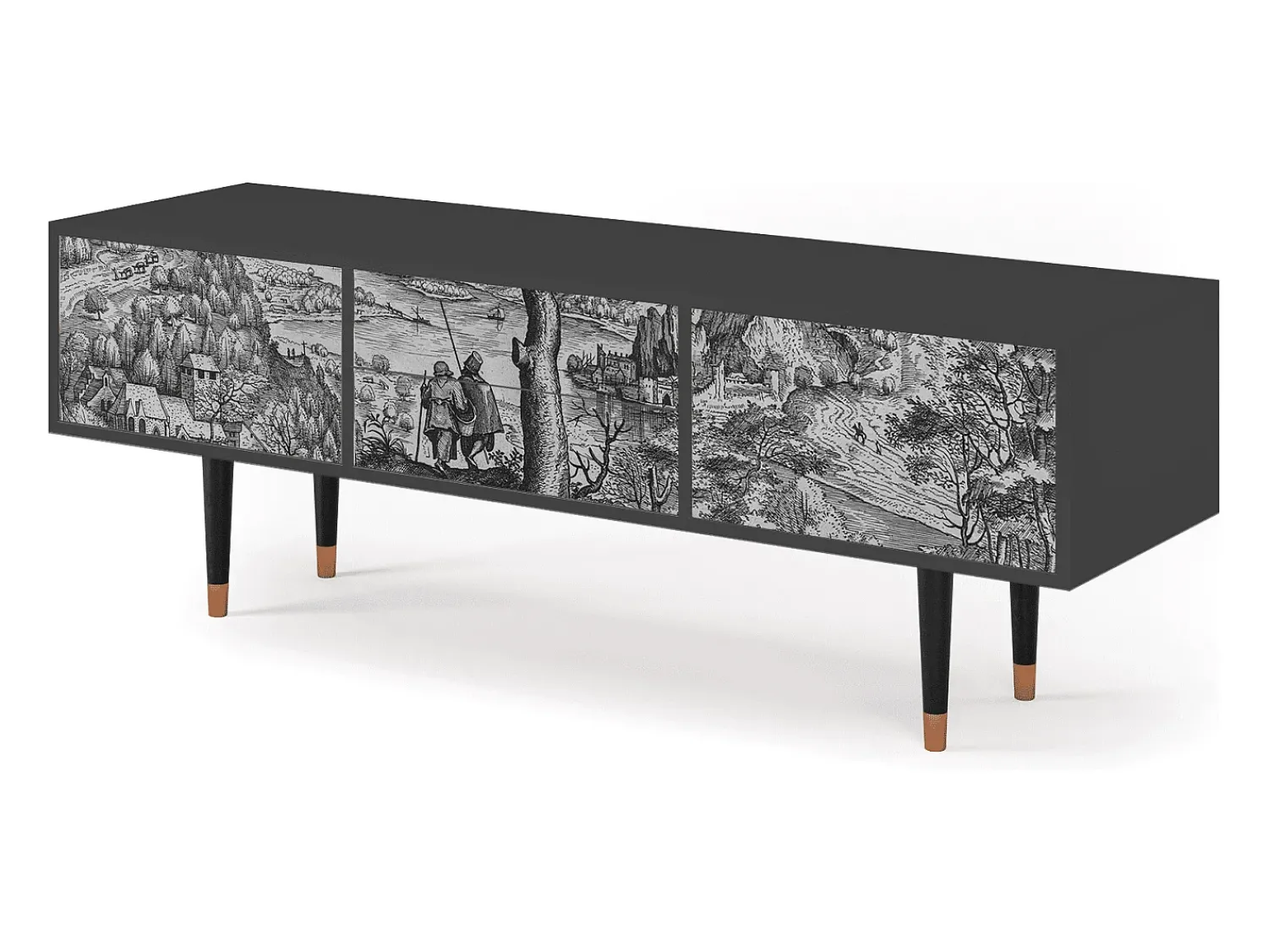 Online Mueble de TV - 170х59х48 cm - T4 - Milites Requiescentes, Antracite Cinza antracite