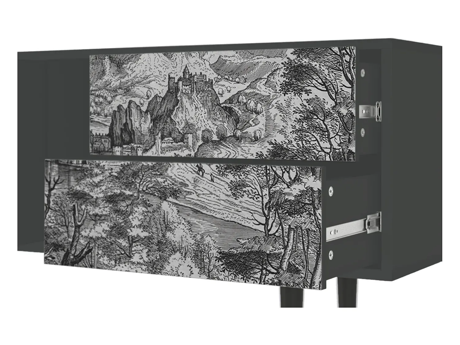Mueble de TV - 170х69х48 cm - T1 - Milites Requiescentes, Antracite^ Móvel De Tv