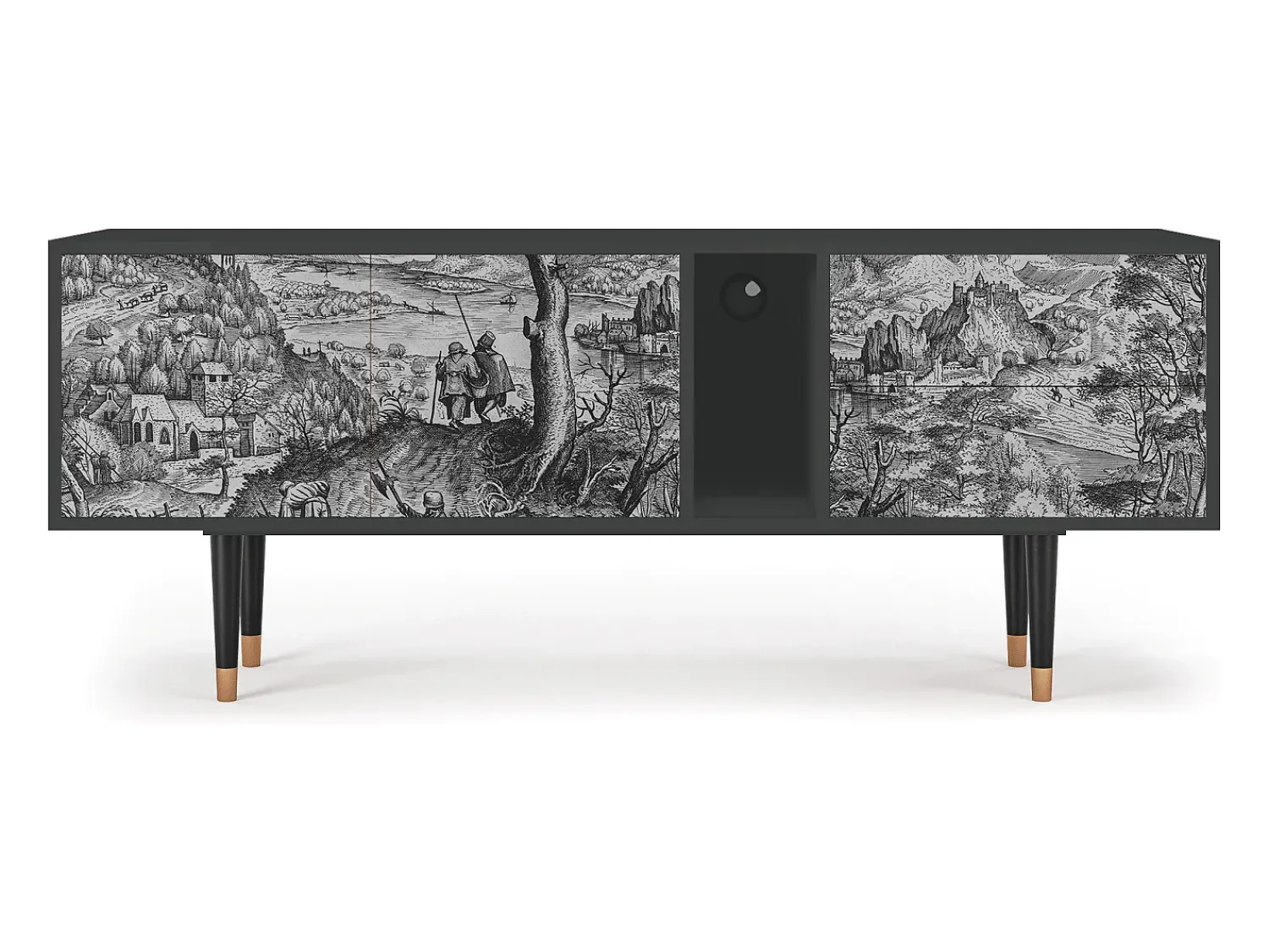 Mueble de TV - 170х69х48 cm - T1 - Milites Requiescentes, Antracite^ Móvel De Tv