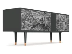 Mueble de TV - 170х69х48 cm - T1 - Milites Requiescentes, Antracite^ Móvel De Tv