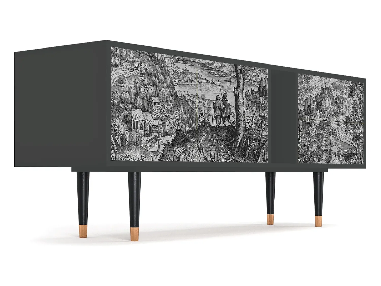 Mueble de TV - 170х69х48 cm - T1 - Milites Requiescentes, Antracite^ Móvel De Tv