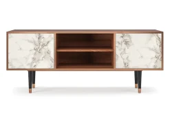 Mueble de TV - 170х69х48 cm - T2 - Milk Marble, Nogueira^ Móvel De Tv