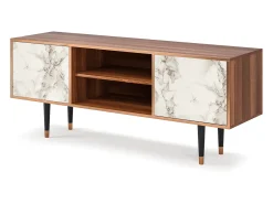 Mueble de TV - 170х69х48 cm - T2 - Milk Marble, Nogueira^ Móvel De Tv