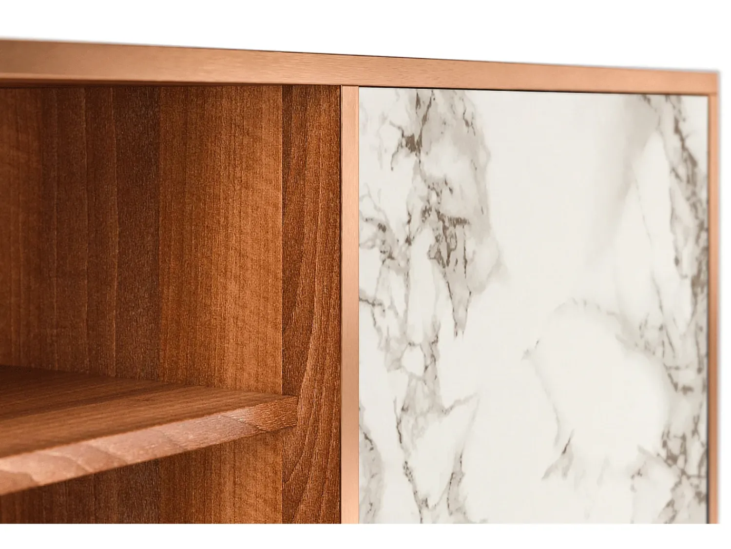 Mueble de TV - 170х69х48 cm - T2 - Milk Marble, Nogueira^ Móvel De Tv