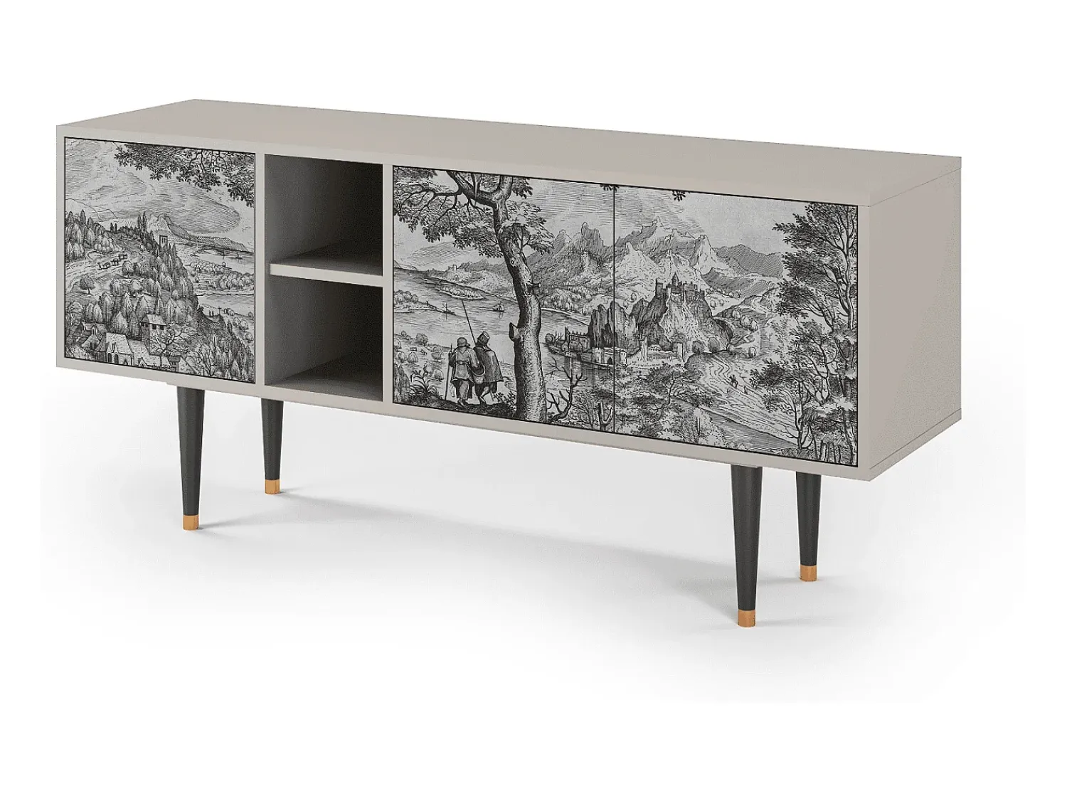 Móvel De Tv| Mueble de TV - 150х69х41 cm - T5 - Milites Requiescentes, Areia Bege