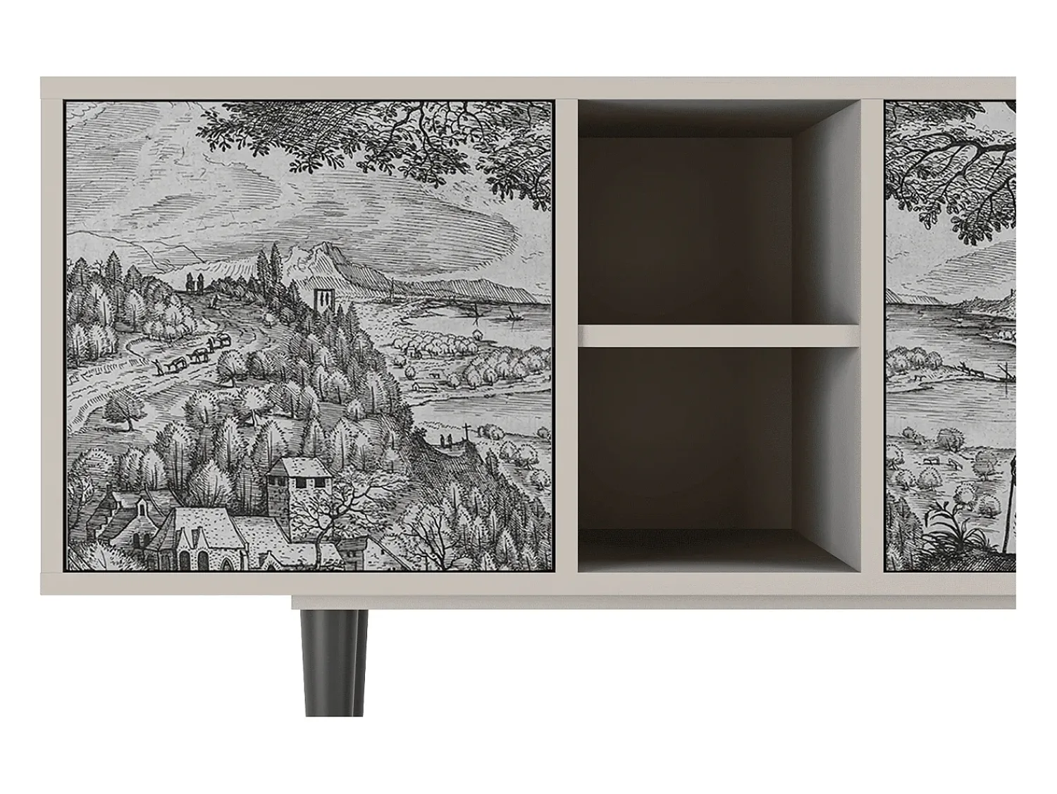 Móvel De Tv| Mueble de TV - 150х69х41 cm - T5 - Milites Requiescentes, Areia Bege