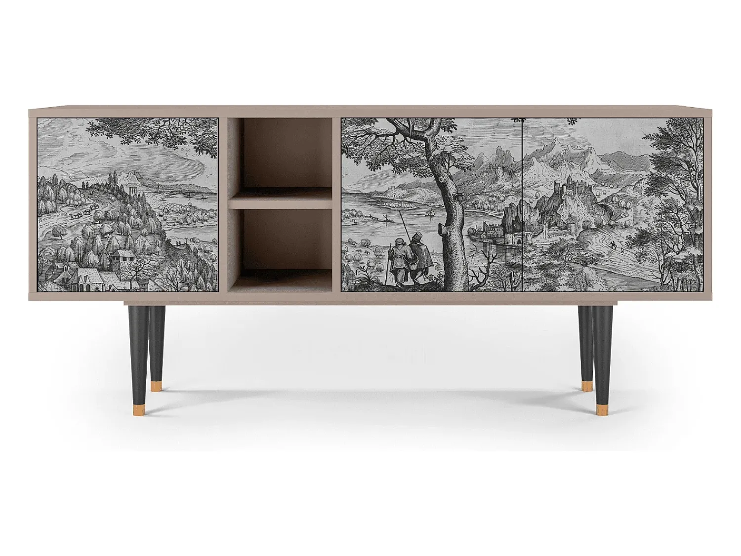 Móvel De Tv| Mueble de TV - 150х69х41 cm - T5 - Milites Requiescentes, Areia Bege