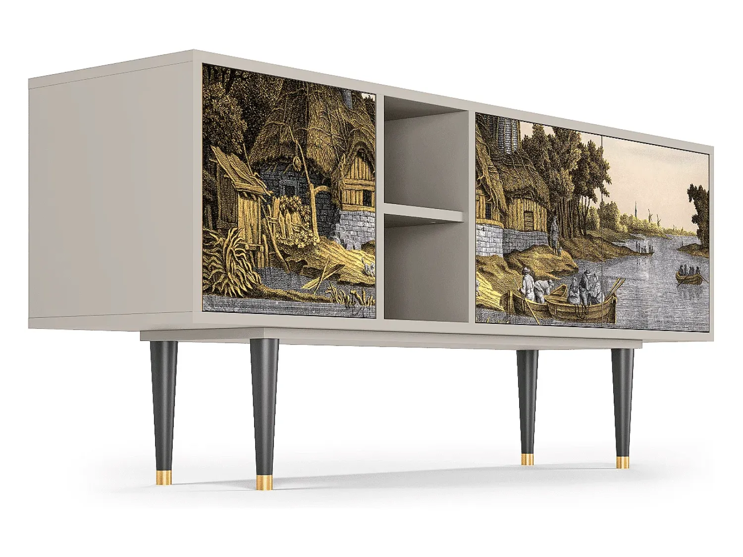 Mueble de TV - 150х69х41 cm - T5 - Mill along a River, Areia^ Móvel De Tv
