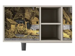 Mueble de TV - 150х69х41 cm - T5 - Mill along a River, Areia^ Móvel De Tv
