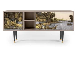 Mueble de TV - 150х69х41 cm - T5 - Mill along a River, Areia^ Móvel De Tv