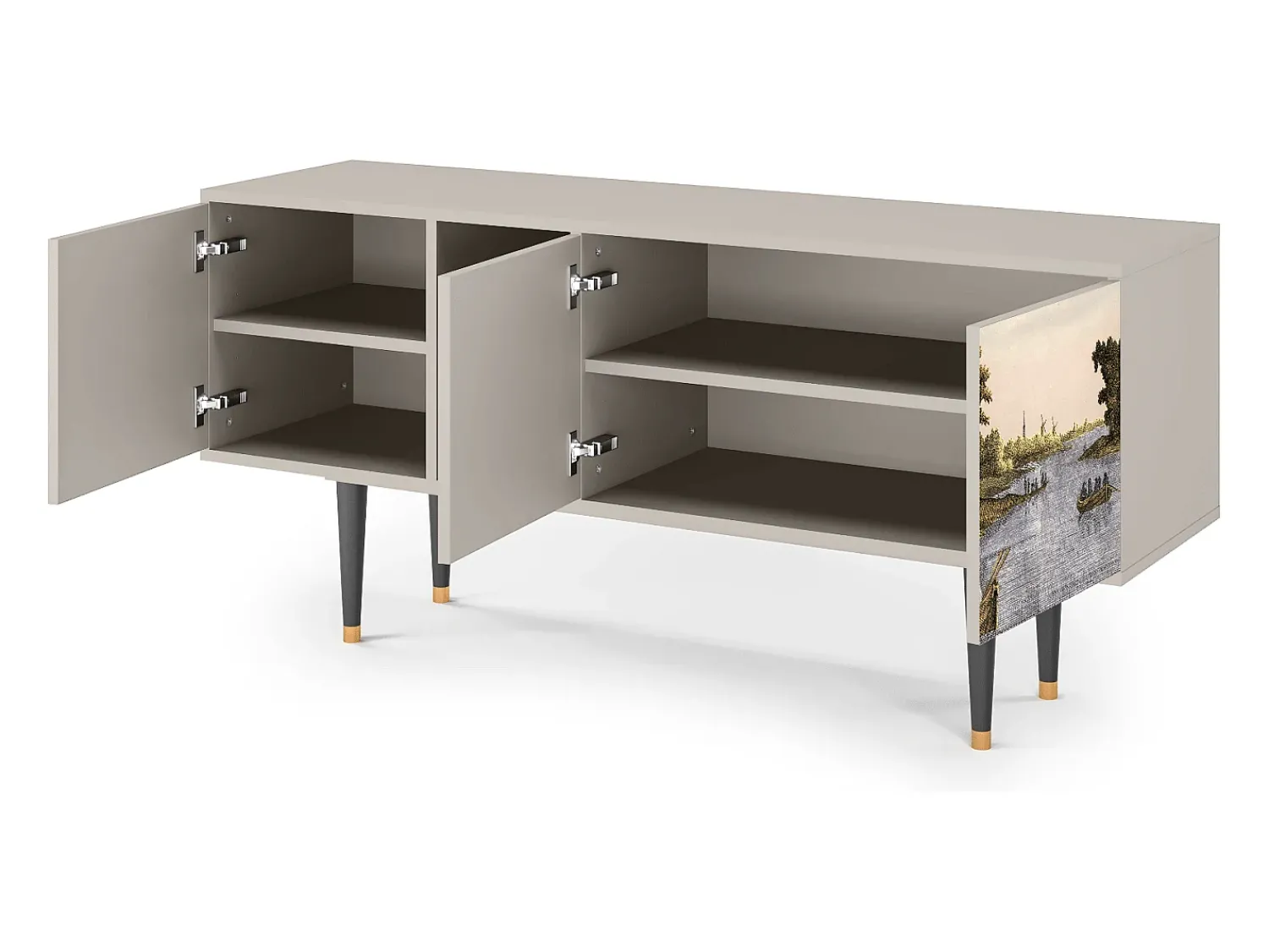 Mueble de TV - 150х69х41 cm - T5 - Mill along a River, Areia^ Móvel De Tv