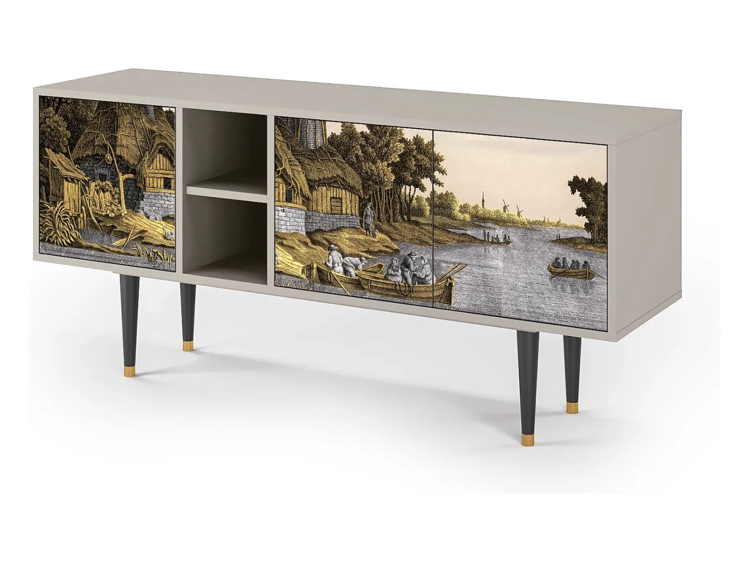 Mueble de TV - 150х69х41 cm - T5 - Mill along a River, Areia^ Móvel De Tv