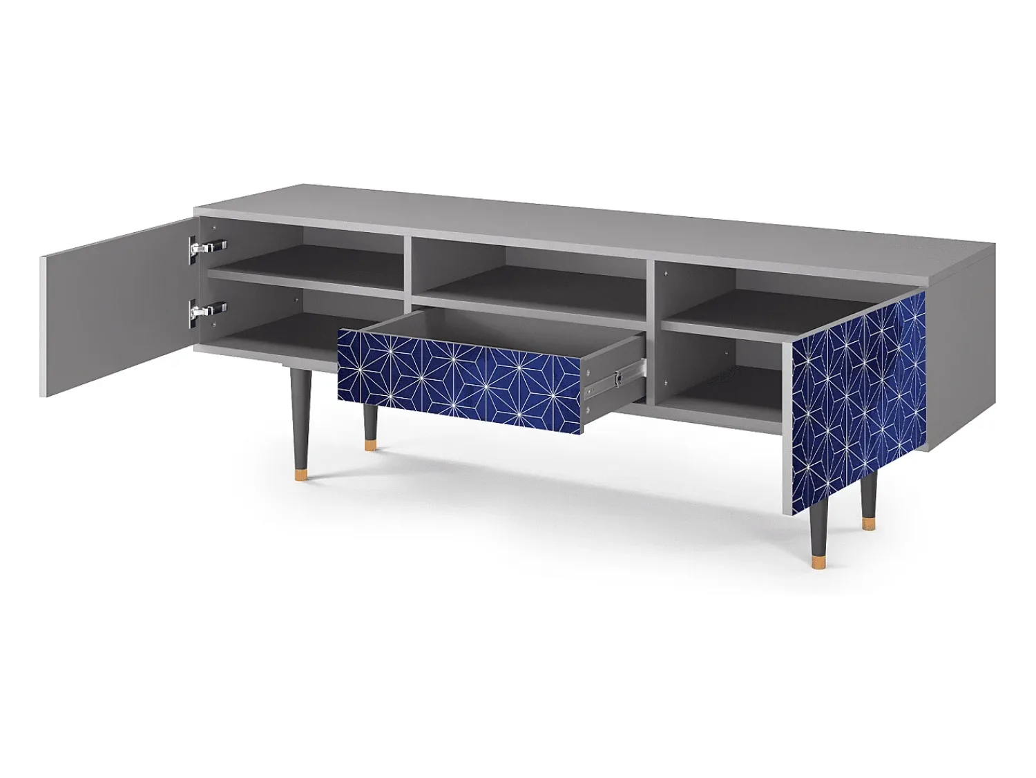 Mueble de TV - 170х59х41 cm - T6 - Milky Way, Cinza Cinzento