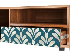 Móvel De Tv| Mueble de TV - 115х59х48 cm - T3 - Milky Tears, Nogueira Castanho
