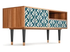 Móvel De Tv| Mueble de TV - 115х59х48 cm - T3 - Milky Tears, Nogueira Castanho