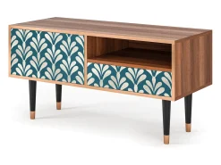 Móvel De Tv| Mueble de TV - 115х59х48 cm - T3 - Milky Tears, Nogueira Castanho